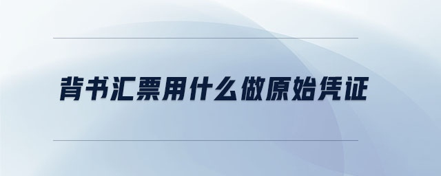 背書匯票用什么做原始憑證 背書匯票用什么做原始憑證