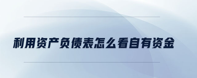 利用資產(chǎn)負(fù)債表怎么看自有資金 利用資產(chǎn)負(fù)債表怎么看自有資金