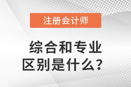 注冊會計師綜合和專業(yè)的區(qū)別是什么？