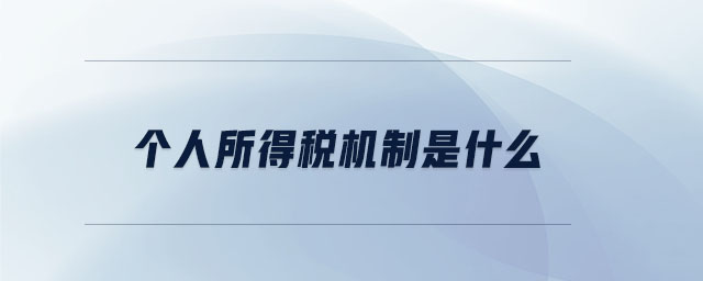 個人所得稅機制是什么 個人所得稅機制是什么