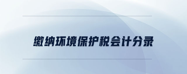 繳納環(huán)境保護(hù)稅會計(jì)分錄