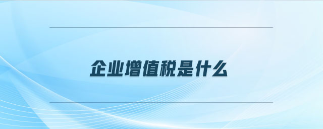 企業(yè)增值稅是什么
