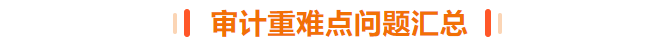 審計(jì)重難點(diǎn)