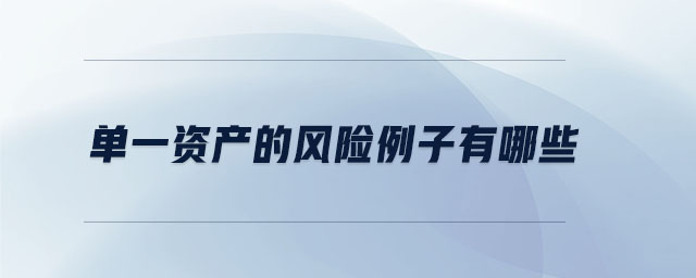單一資產(chǎn)的風(fēng)險(xiǎn)例子有哪些 單一資產(chǎn)的風(fēng)險(xiǎn)例子有哪些