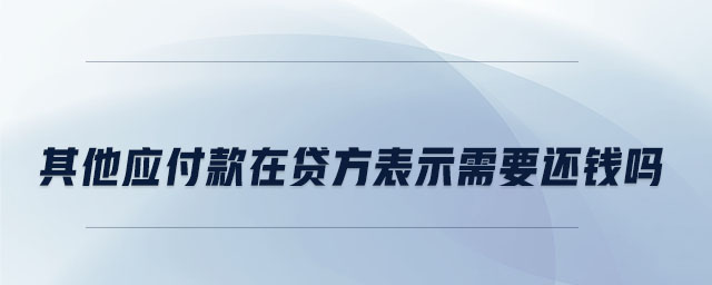 其他應(yīng)付款在貸方表示需要還錢(qián)嗎