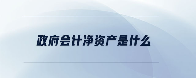 政府會計凈資產(chǎn)是什么