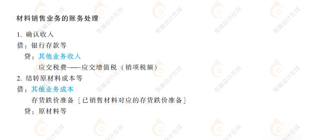 初級會計材料銷售的賬務處理