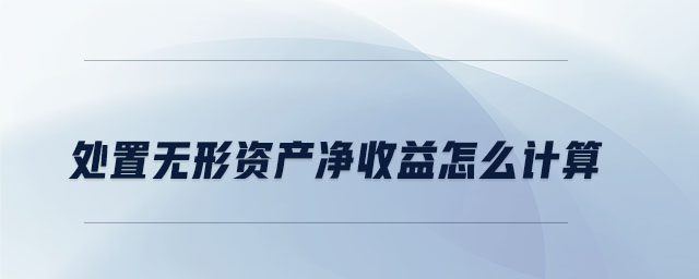 處置無形資產凈收益怎么計算