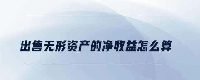 出售無形資產(chǎn)的凈收益怎么算 出售無形資產(chǎn)的凈收益怎么算