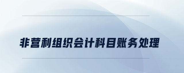 非營(yíng)利組織會(huì)計(jì)科目賬務(wù)處理 非營(yíng)利組織會(huì)計(jì)科目賬務(wù)處理