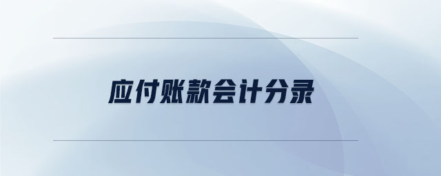 應付賬款會計分錄 應付賬款會計分錄