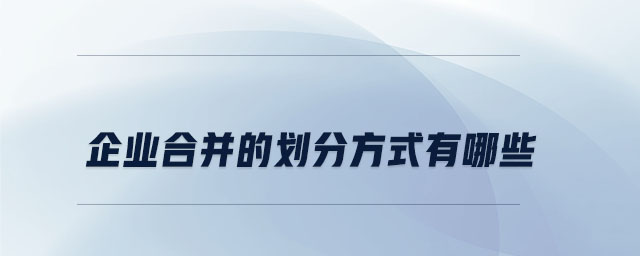 企業(yè)合并的劃分方式有哪些 企業(yè)合并的劃分方式有哪些