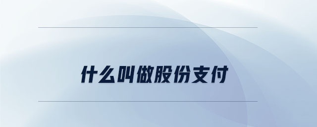 什么叫做股份支付 什么叫做股份支付