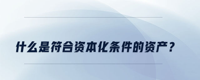 什么是符合資本化條件的資產(chǎn)？