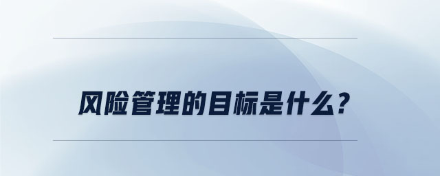 風(fēng)險管理的目標是什么
