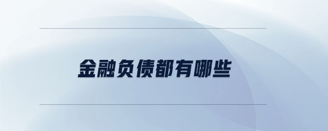 金融負(fù)債都有哪些