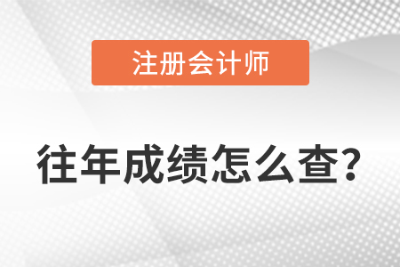 注冊會計師往年成績怎么查？