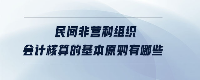 民間非營利組織會計核算的基本原則有哪些 民間非營利組織會計核算的基本原則有哪些