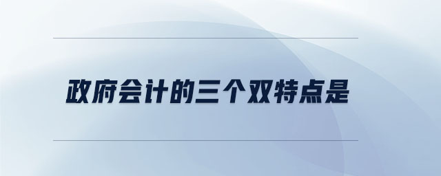 政府會計(jì)的三個雙特點(diǎn)是