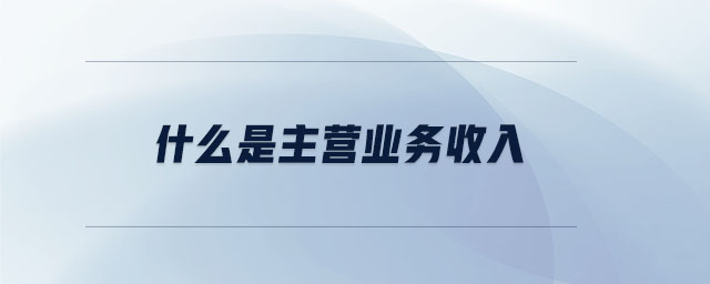 什么是主營業(yè)務(wù)收入 什么是主營業(yè)務(wù)收入