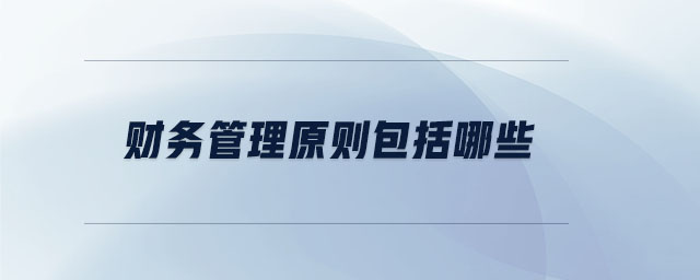 財(cái)務(wù)管理原則包括哪些 財(cái)務(wù)管理原則包括哪些