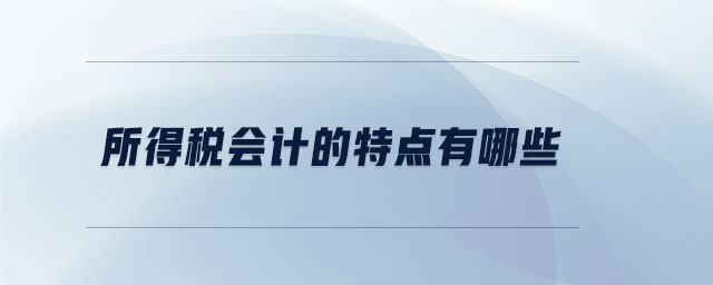 所得稅會(huì)計(jì)的特點(diǎn)有哪些