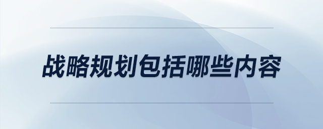 戰(zhàn)略規(guī)劃包括哪些內容