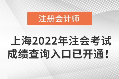 上海2022年注冊會計師考試成績查詢?nèi)肟谝验_通！