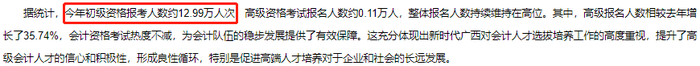 廣西初級(jí)會(huì)計(jì)報(bào)名人數(shù)