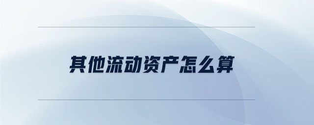 其他流動(dòng)資產(chǎn)怎么算 其他流動(dòng)資產(chǎn)怎么算