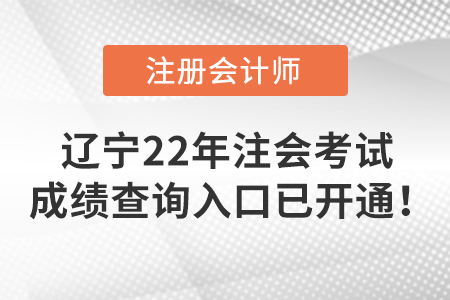 遼寧2022年注冊會計師考試成績查詢?nèi)肟谝验_通！