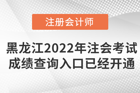 2022年黑龍江省牡丹江注冊會計師考試成績查詢?nèi)肟谝验_通！點擊可查！