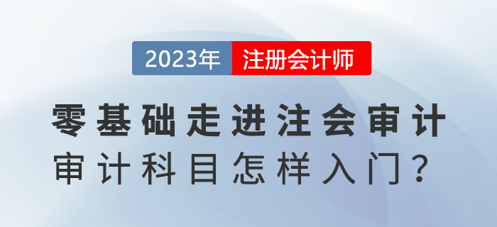 零基礎(chǔ)走進(jìn)注會(huì)審計(jì)！《審計(jì)》科目怎樣入門？