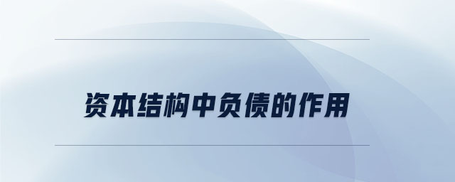 資本結(jié)構(gòu)中負債的作用 資本結(jié)構(gòu)中負債的作用