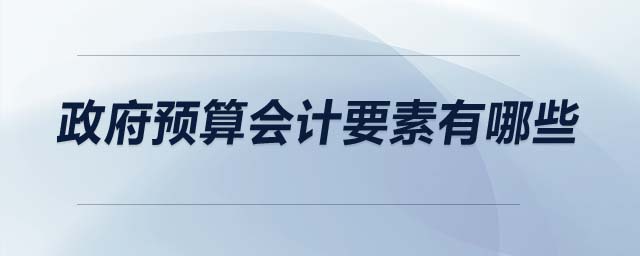 政府預算會計要素有哪些