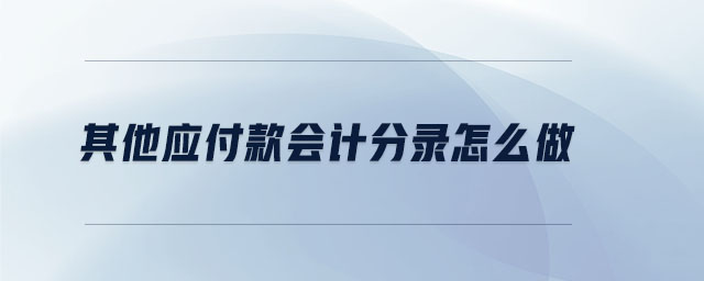 其他應(yīng)付款會(huì)計(jì)分錄怎么做 其他應(yīng)付款會(huì)計(jì)分錄怎么做