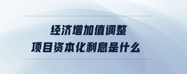 經(jīng)濟(jì)增加值調(diào)整項目資本化利息是什么