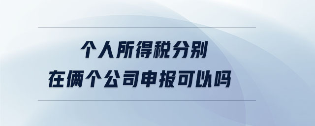 個(gè)人所得稅分別在倆個(gè)公司申報(bào)可以嗎 個(gè)人所得稅分別在倆個(gè)公司申報(bào)可以嗎