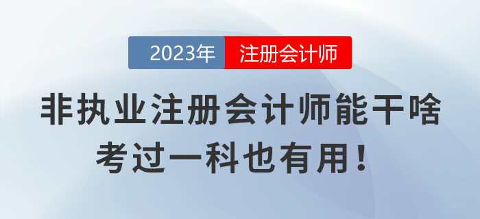 非執(zhí)業(yè)注冊(cè)會(huì)計(jì)師都能干些啥？考過一科也有用！
