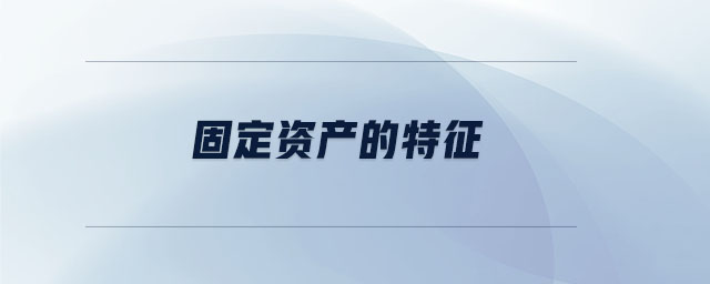 固定資產的特征