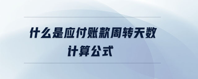 什么是應付賬款周轉天數(shù)計算公式