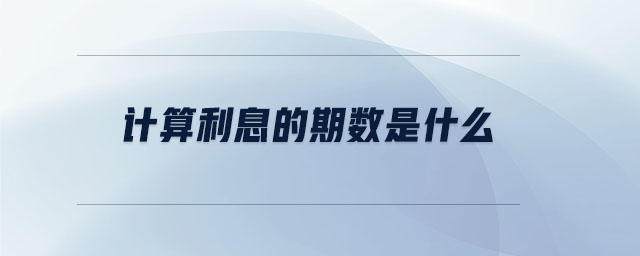 計(jì)算利息的期數(shù)是什么