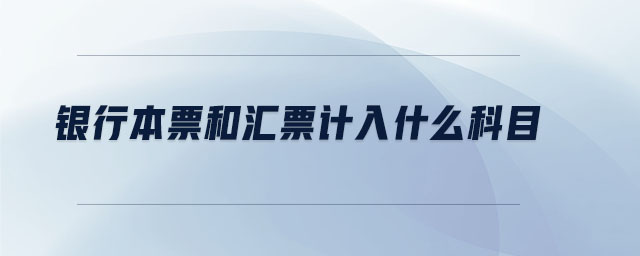 銀行本票和匯票計入什么科目