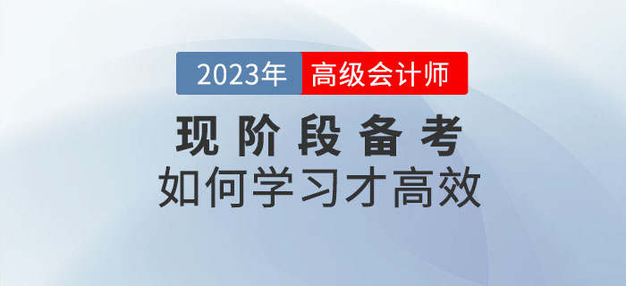 2023年高級(jí)會(huì)計(jì)師備考如何學(xué)習(xí)才高效？