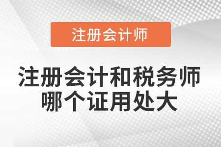 注冊會計(jì)和稅務(wù)師哪個證用處大