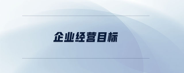 企業(yè)經(jīng)營(yíng)目標(biāo) 企業(yè)經(jīng)營(yíng)目標(biāo)