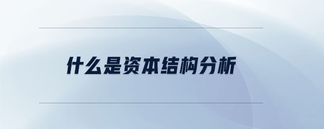 什么是資本結(jié)構(gòu)分析