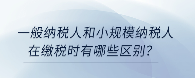 一般納稅人和小規(guī)模納稅人在繳稅時(shí)有哪些區(qū)別？