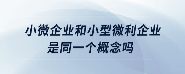 “小微企業(yè)”和“小型微利企業(yè)”是同一個(gè)概念嗎？