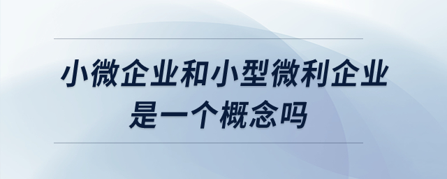 小微企業(yè)和小型微利企業(yè)是一個概念嗎？